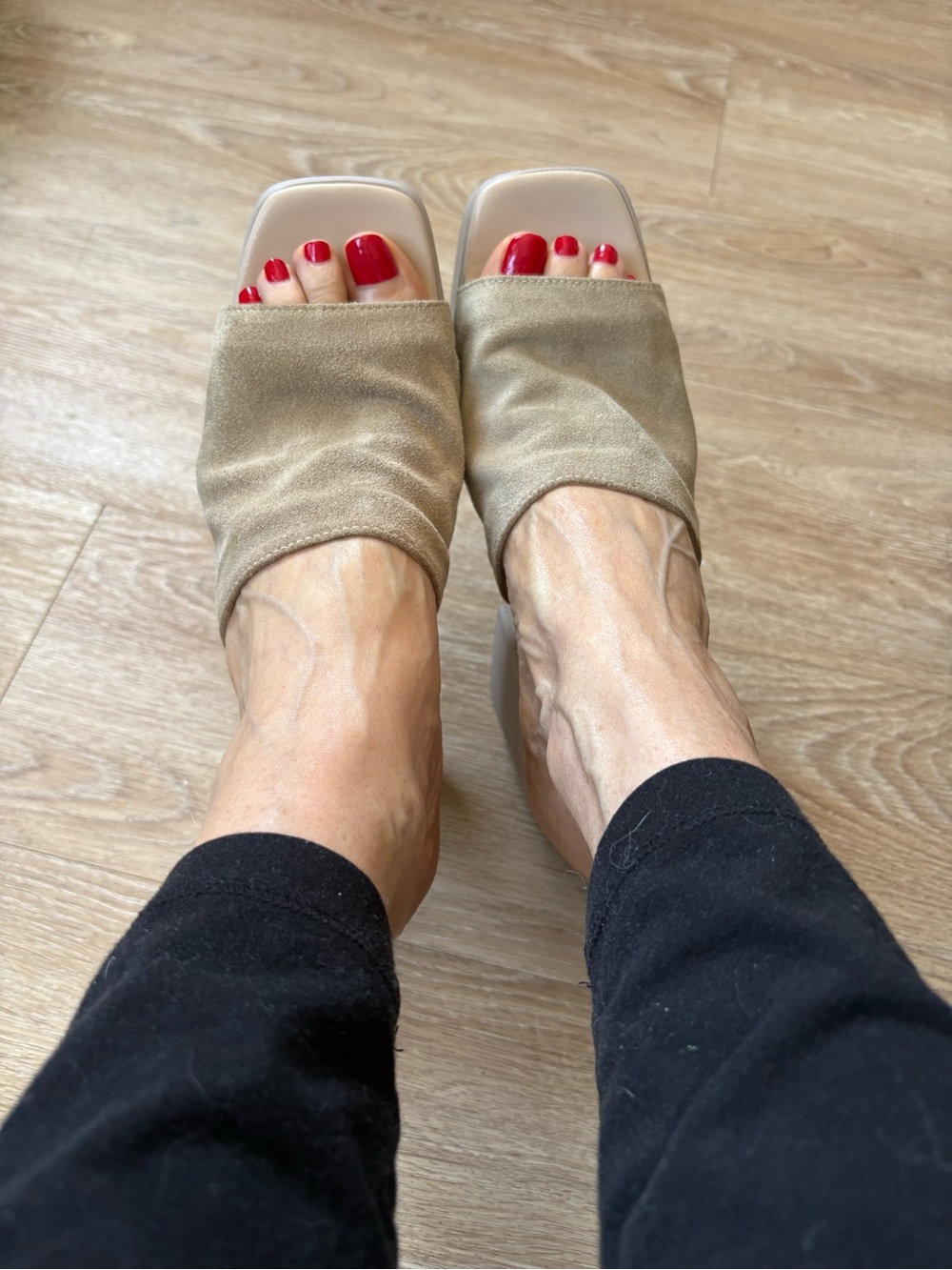 Free People Gold-Tone Draped Slide Mules